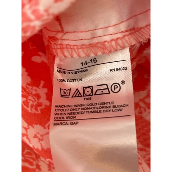 Gap Kids Girls Pink Floral Romper Size 14–16 Boho Short Sleeve Cotton Summer - Picture 6 of 9